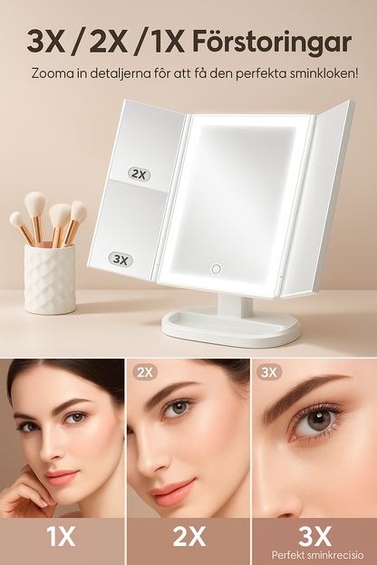 LumiMirror™ – Fällbar LED-skönhetsspegel
