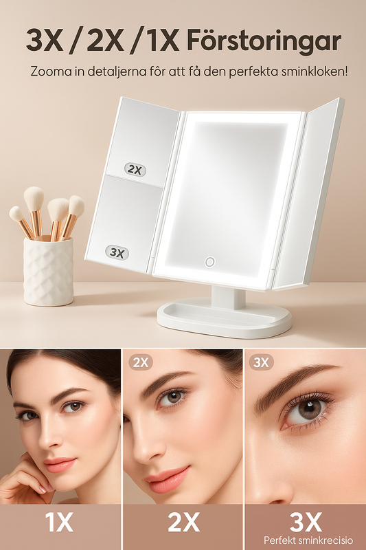 LumiMirror™ – Fällbar LED-skönhetsspegel